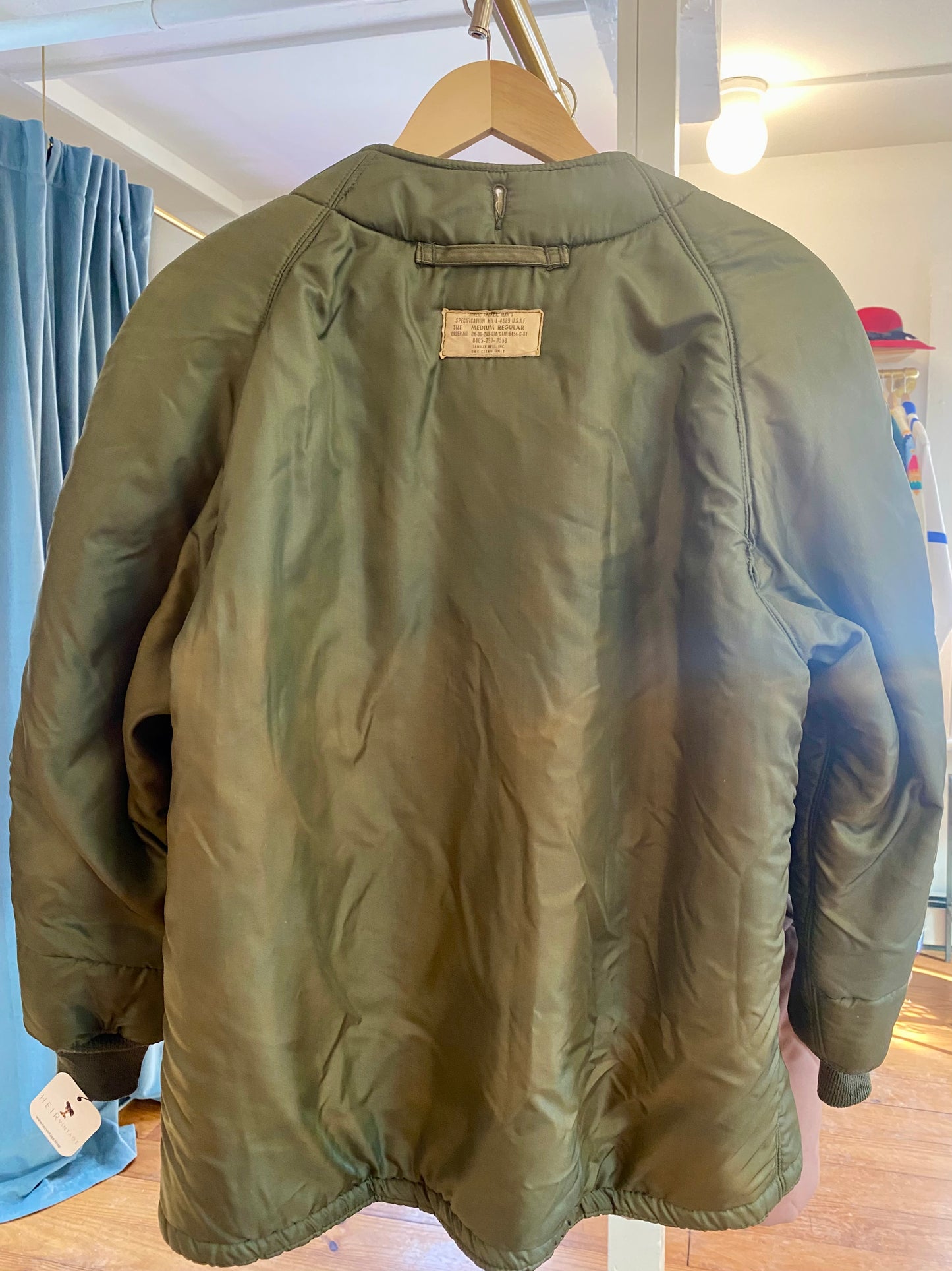 Army Liner Jacket w/ Floral Fasteners