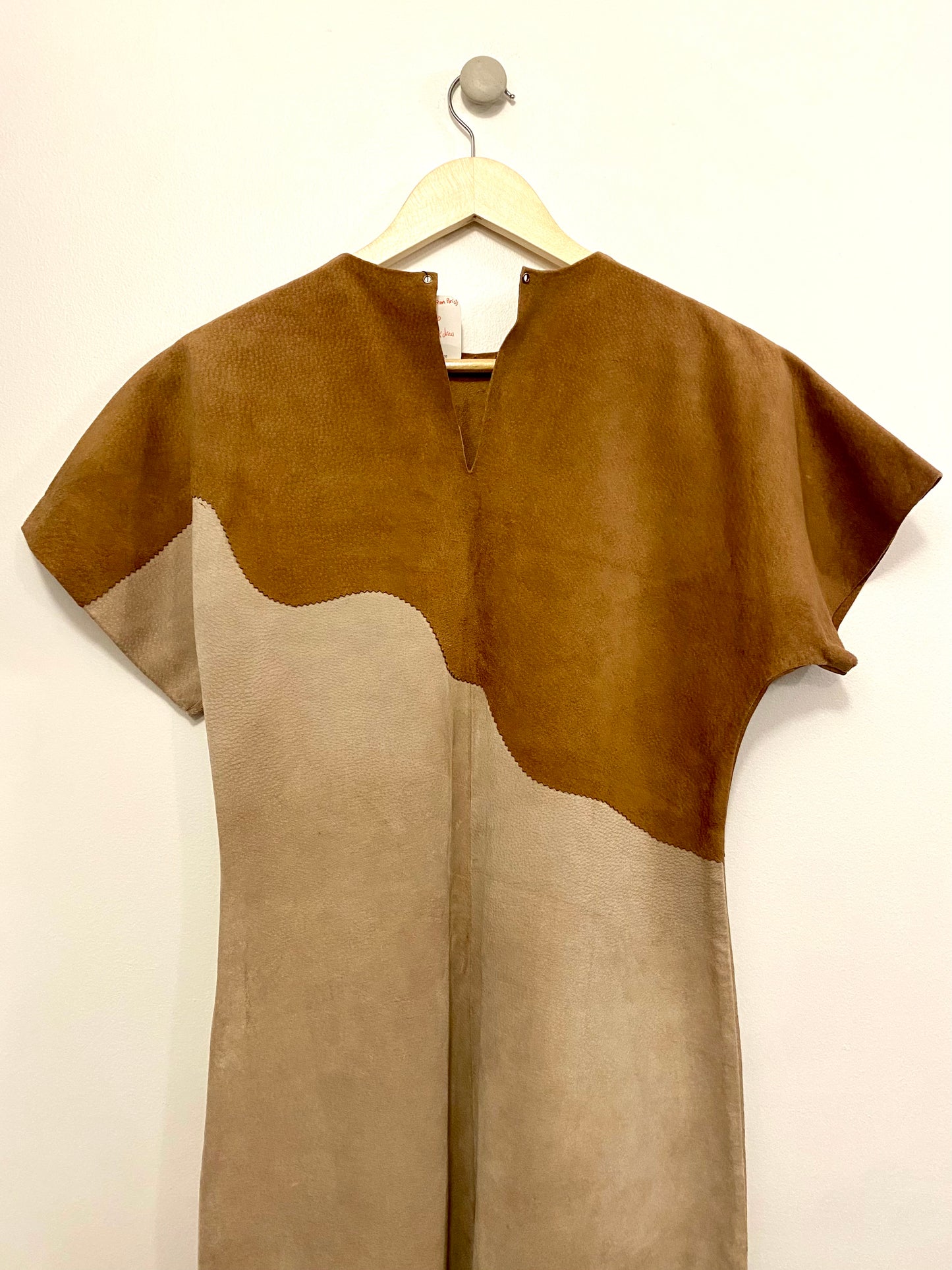 1980s BROWN SUEDE DRESS