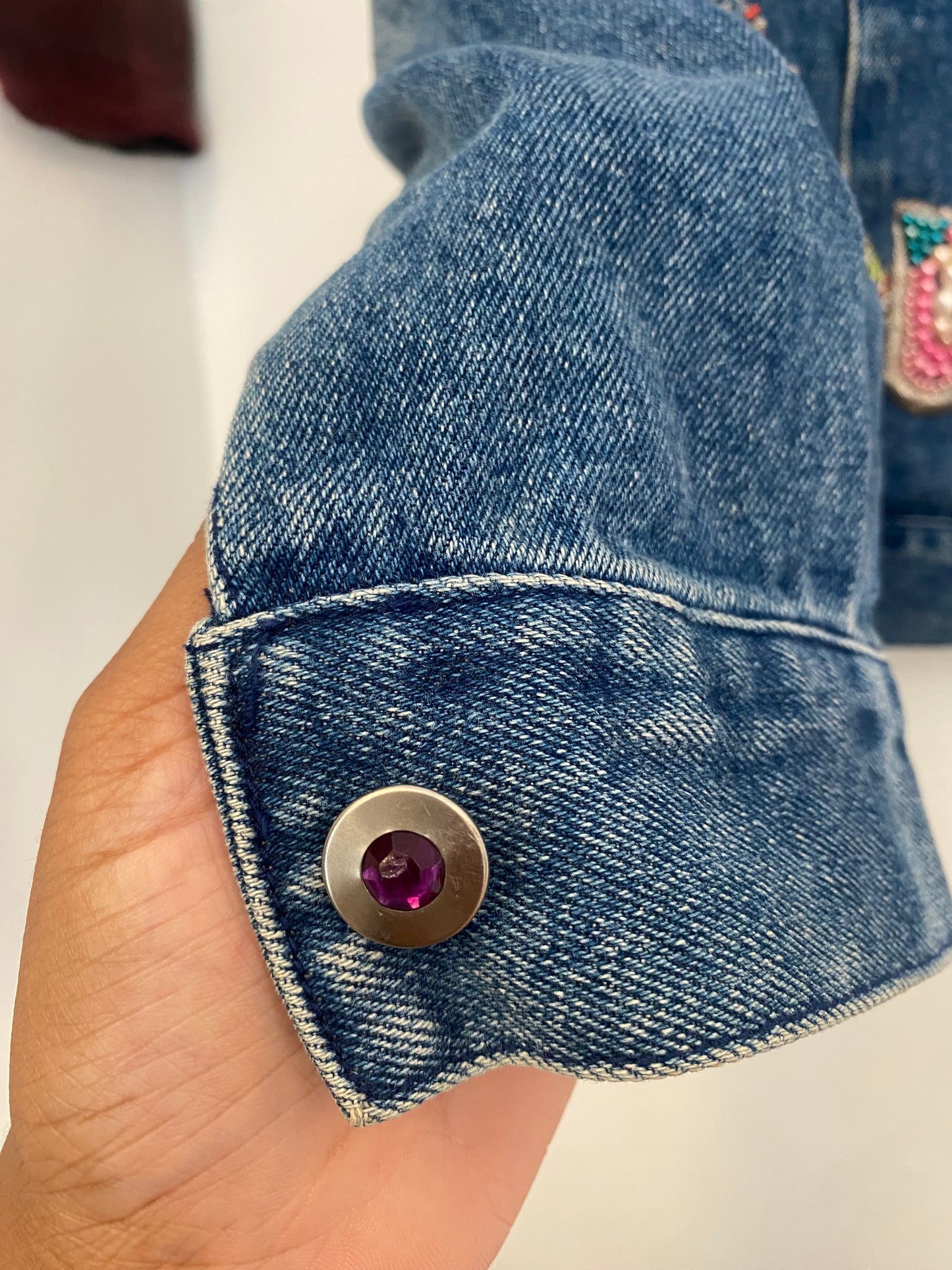 80s embellished denim jacket