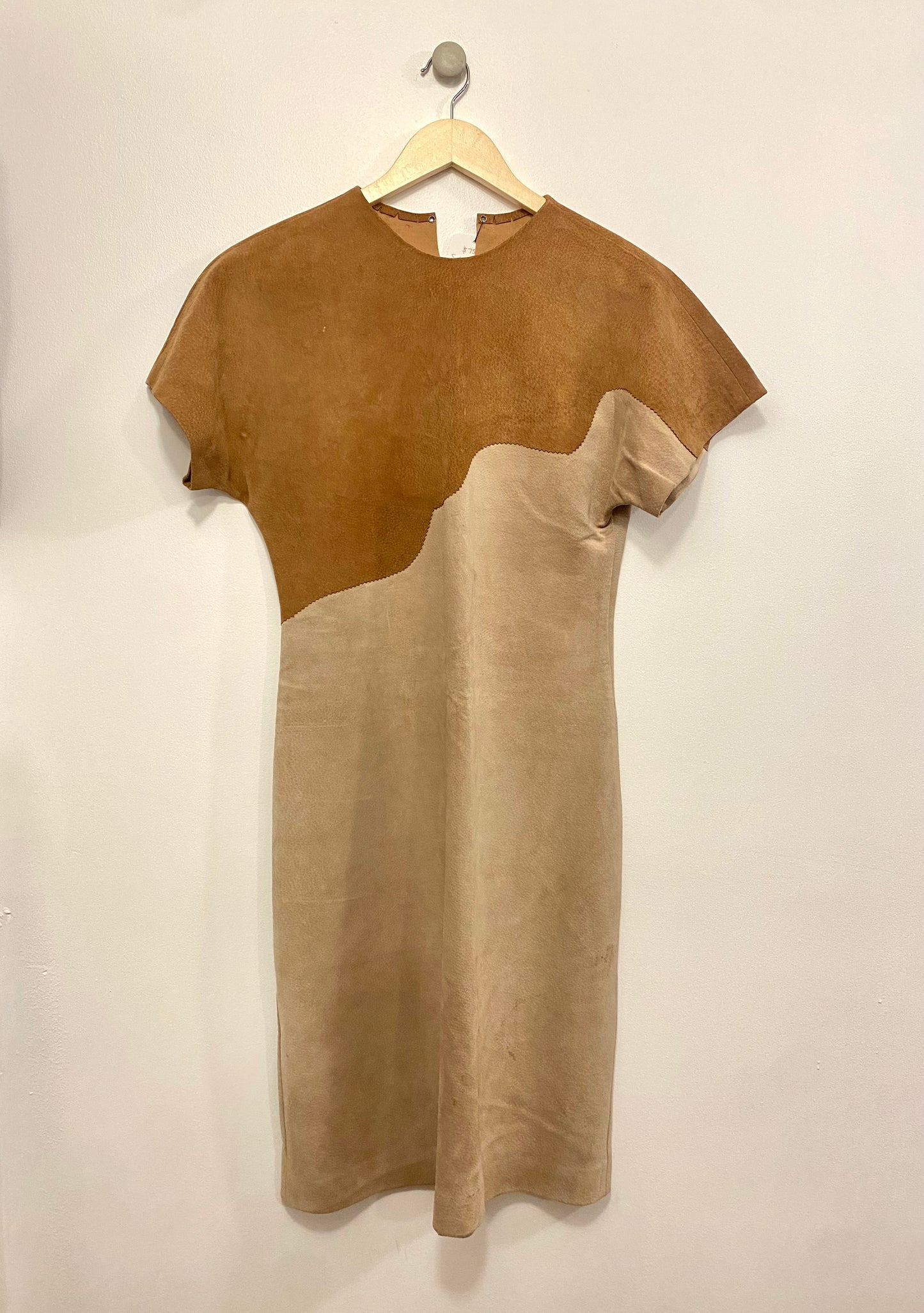 1980s BROWN SUEDE DRESS