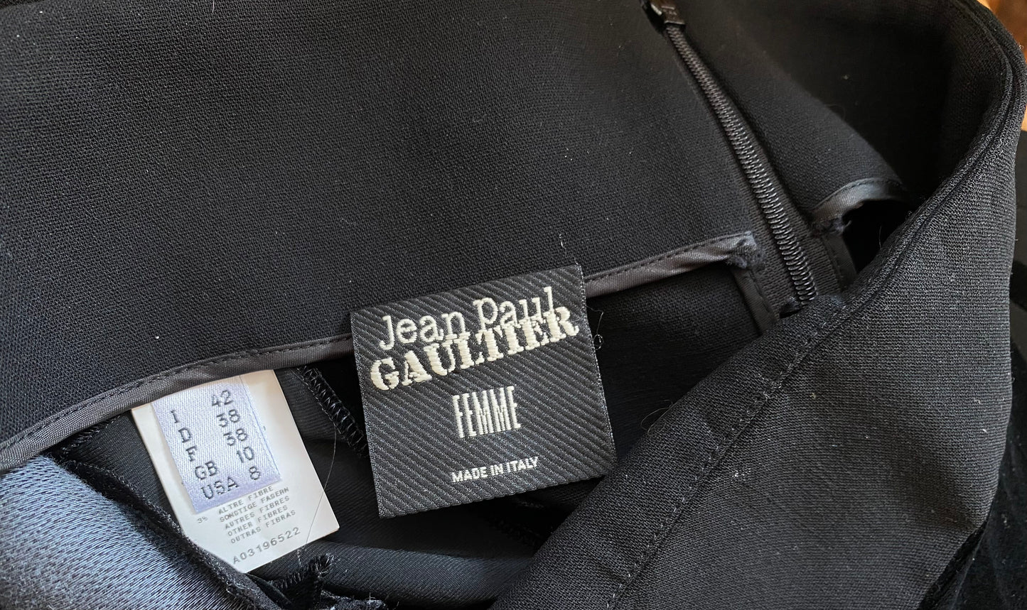 JEAN PAUL GAULTIER, 1980s WOOL BLACK SKINNY PANTS