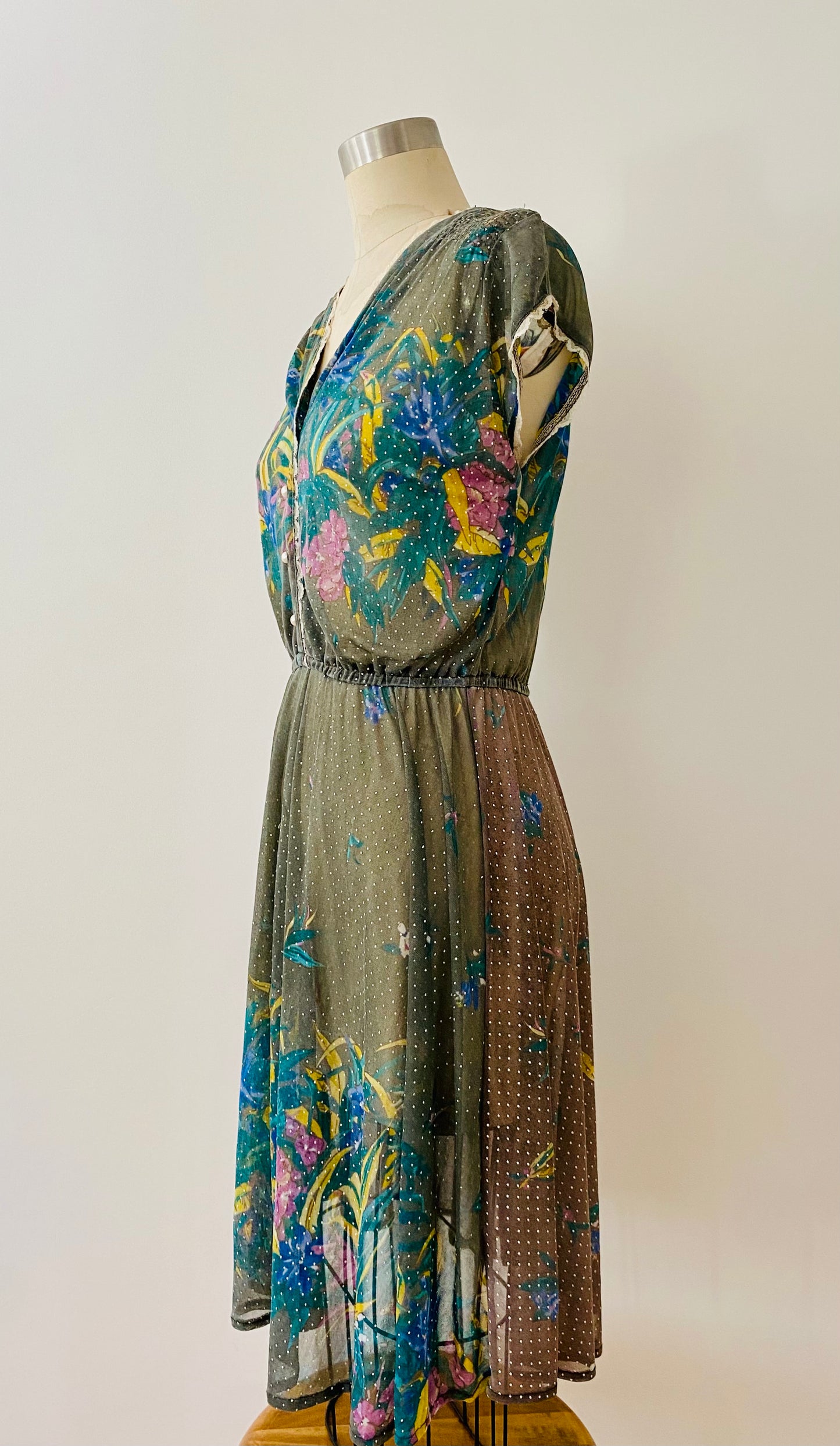 OLGA DE POLGA, VINTAGE PRINTED SS DRESS