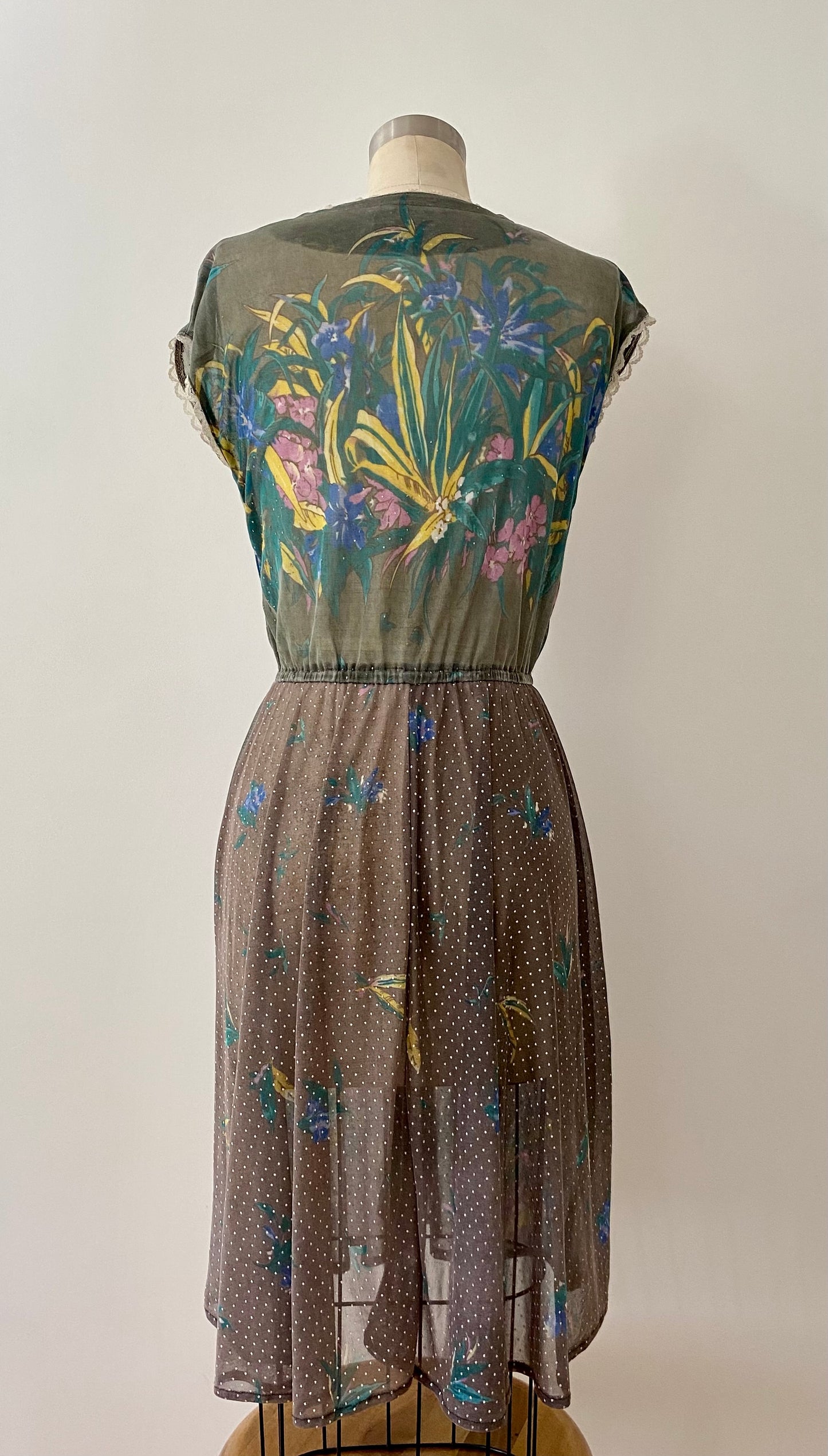 OLGA DE POLGA, VINTAGE PRINTED SS DRESS
