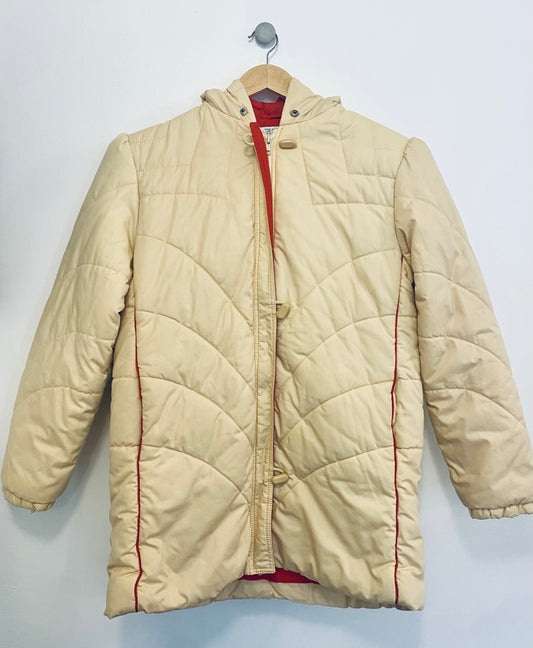 1970s PALE YELLOW PUFFER W/ TOGGLES