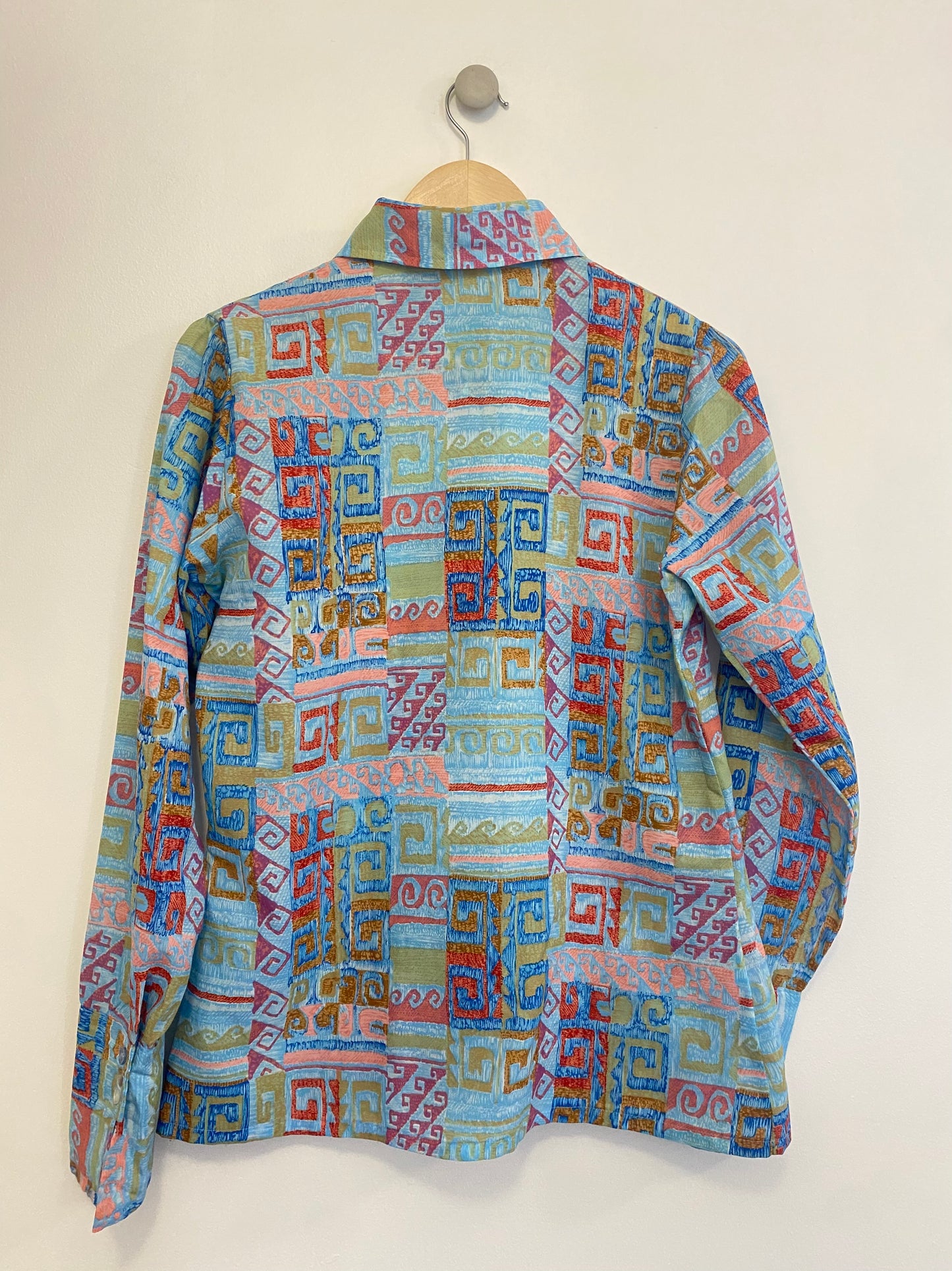 1970s ABSTRACT FLORAL LS SHIRT