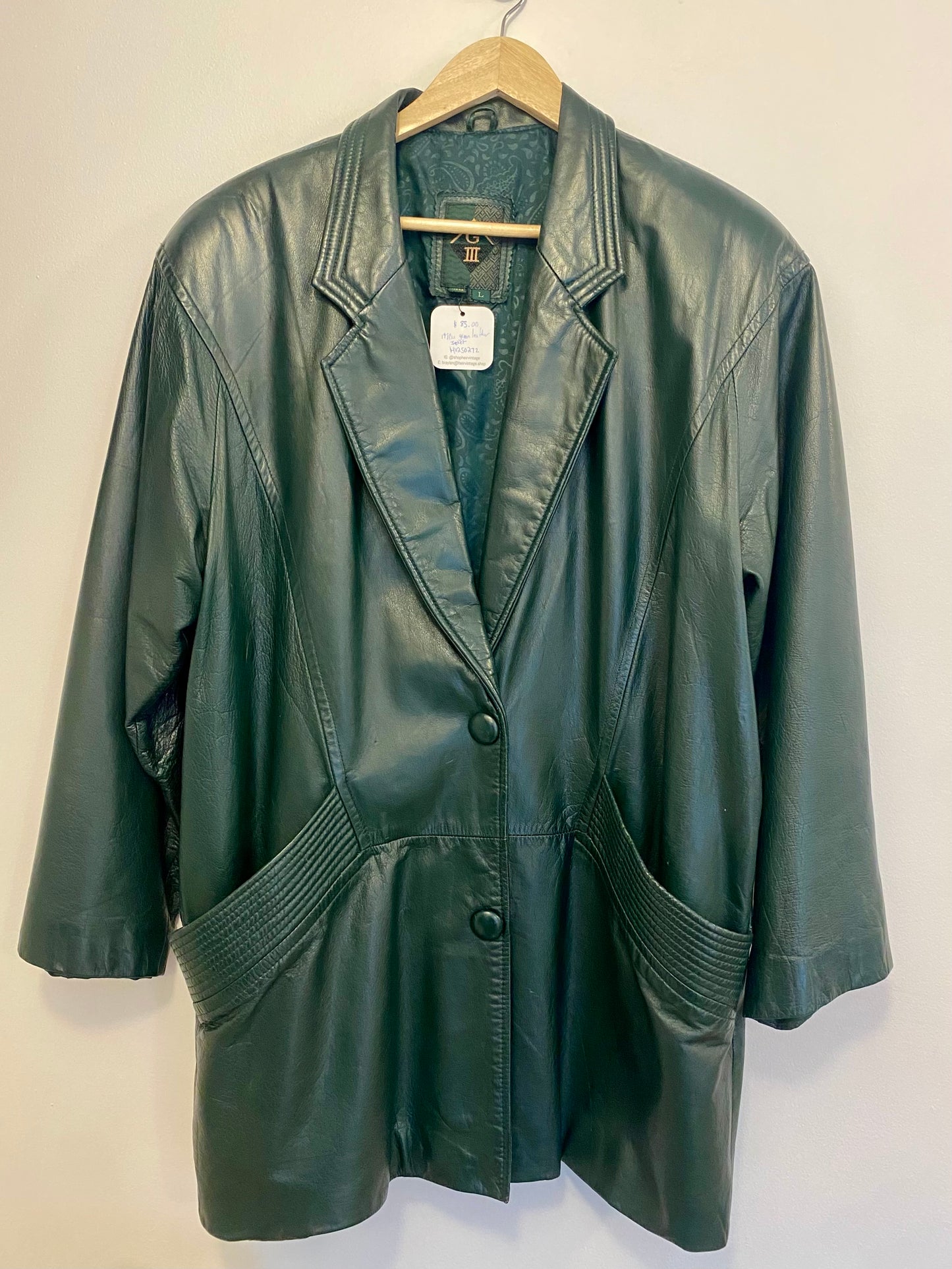 1980s Green Leather Jacket