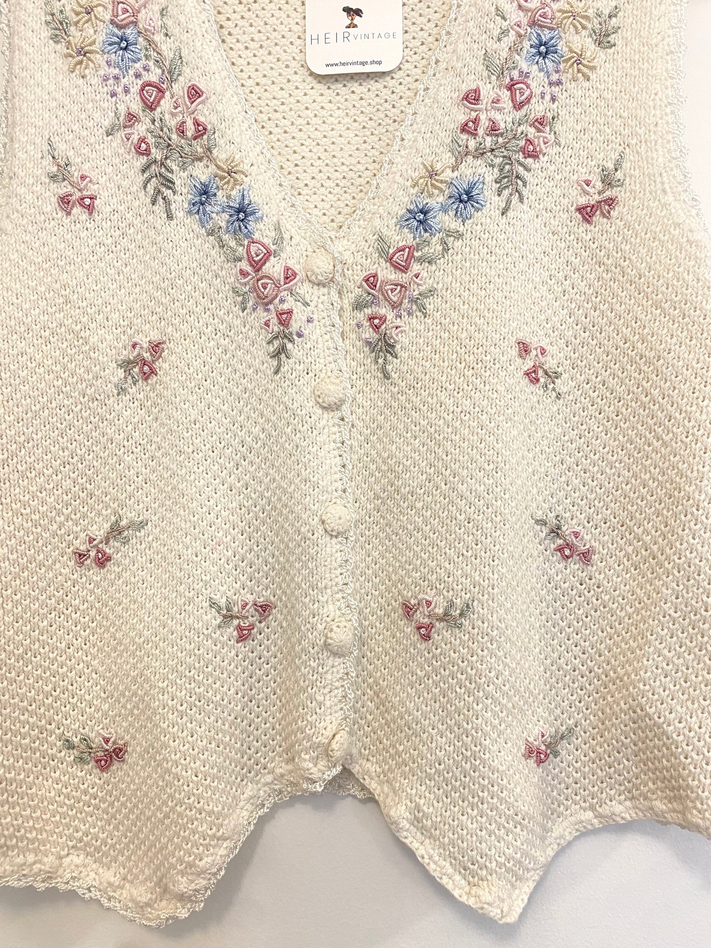 Vintage Embroidered Knit Vest