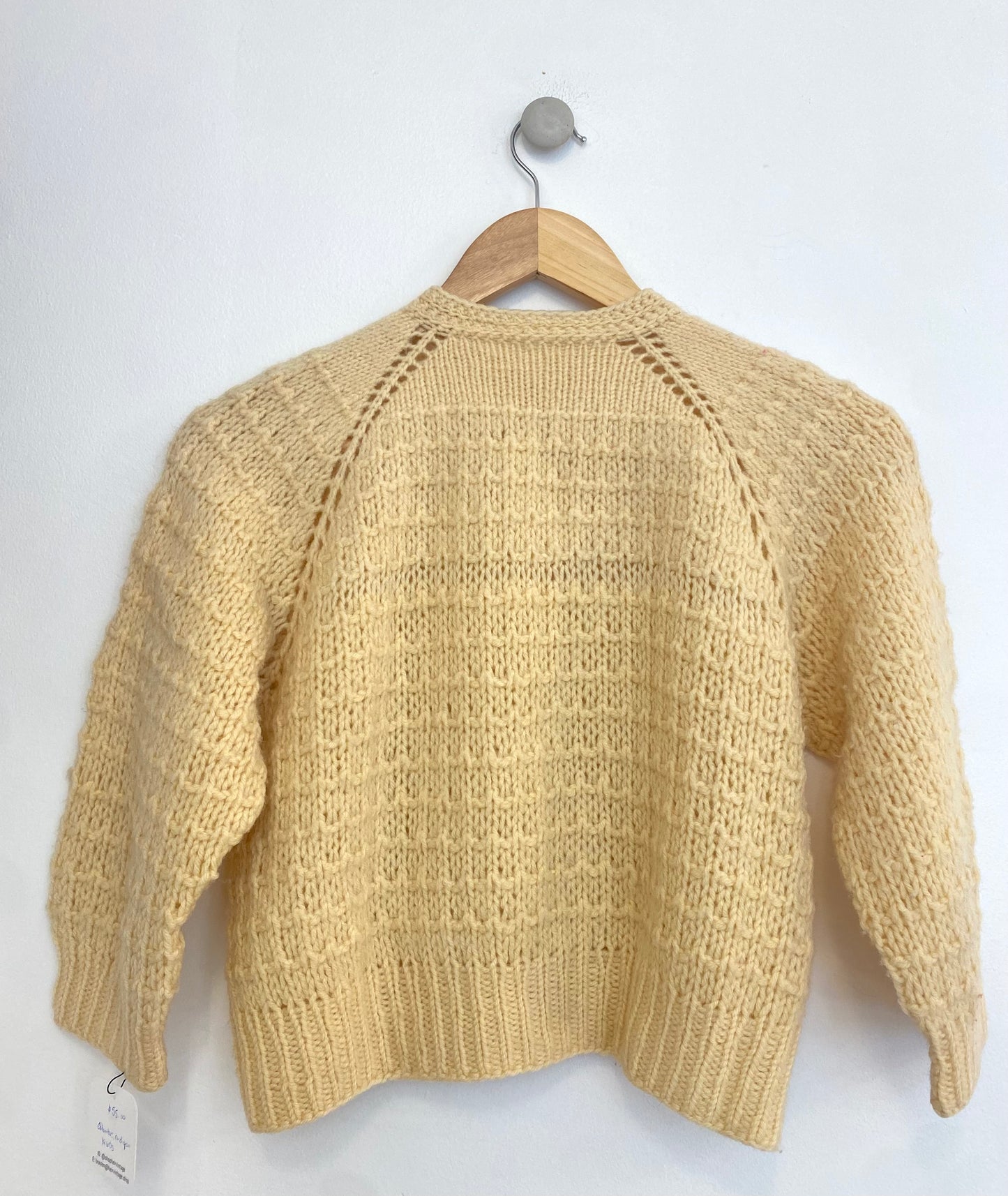 Vintage 1960s Pastel Yellow Crochet Cardigan