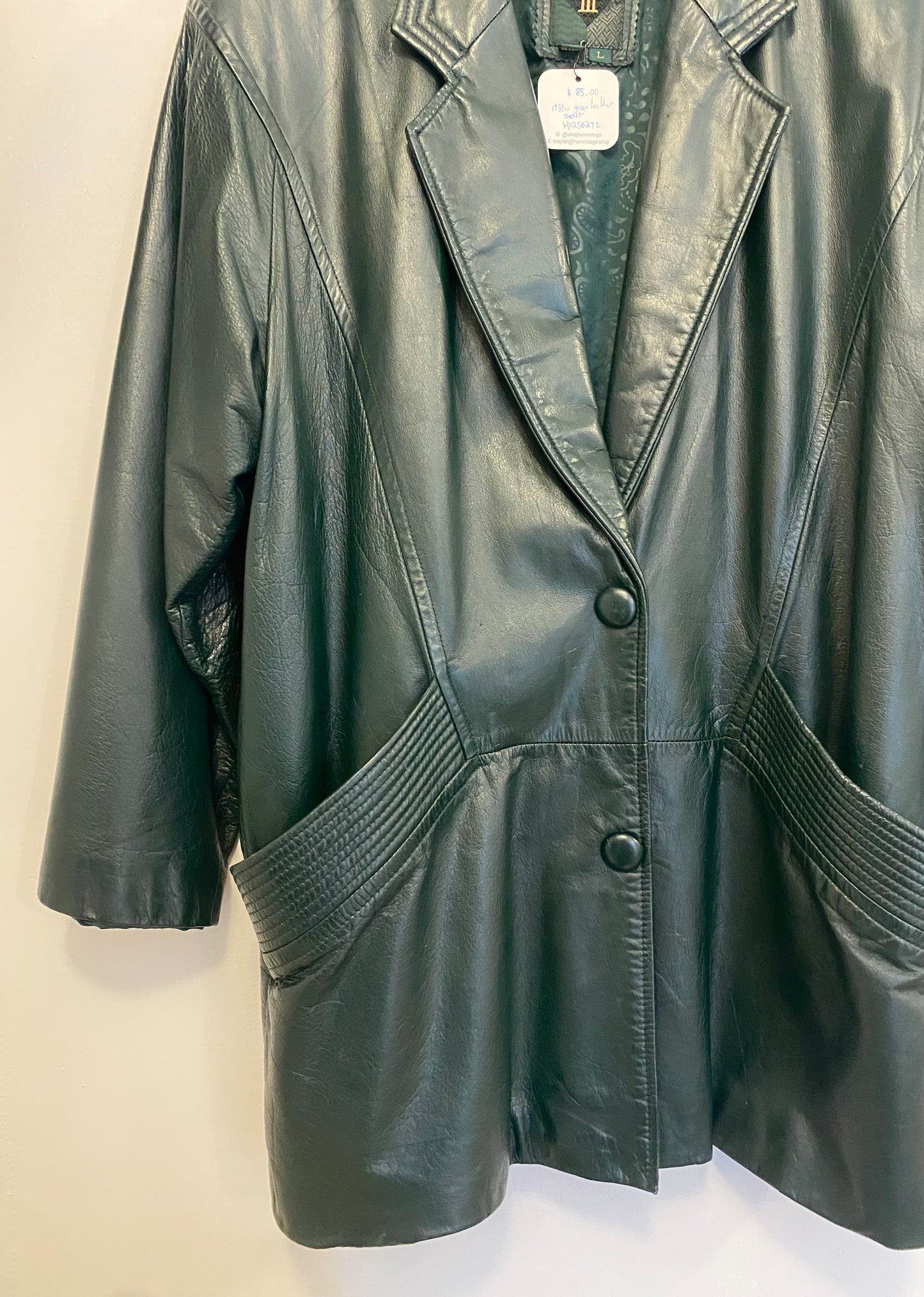 1980s Green Leather Jacket