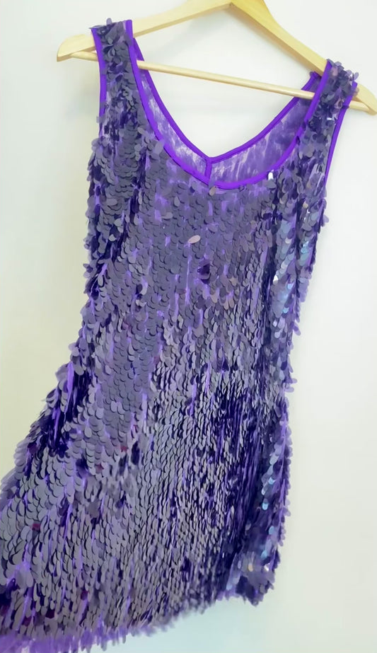 Y2K Purple Sequin Party Dress